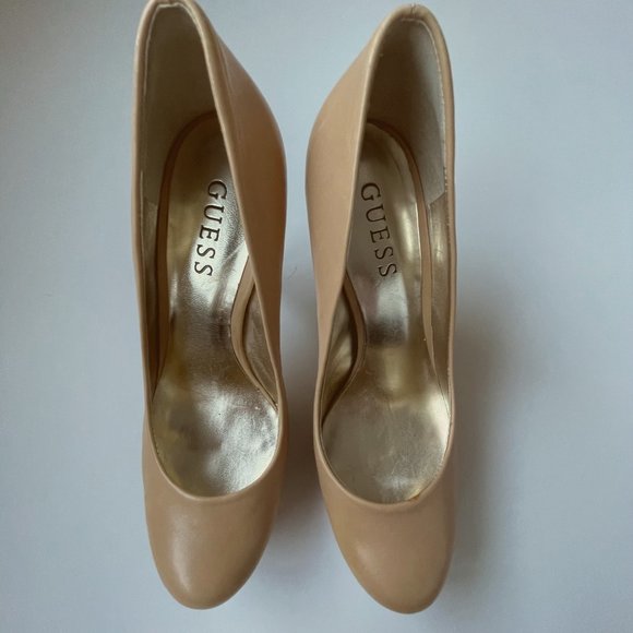 Guess Heels Platform Charming Tan Pumps - Light Nude Colour - Adreina2 Leather - Picture 2 of 16